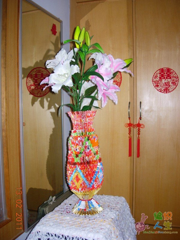 三角折纸花瓶2011年10月上新花瓶了