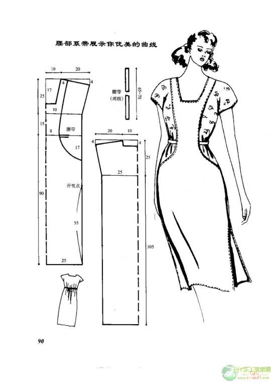 91款连衣裙的裁剪图