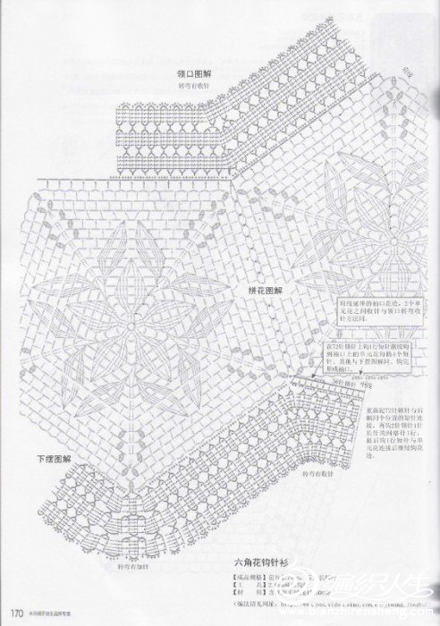 王晶辉钩披肩图解; 我仿的五角花衣