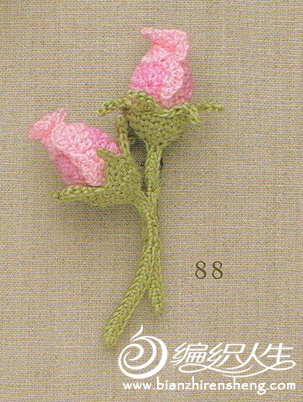 七月七 七朵小玫瑰花的钩法(有图解)