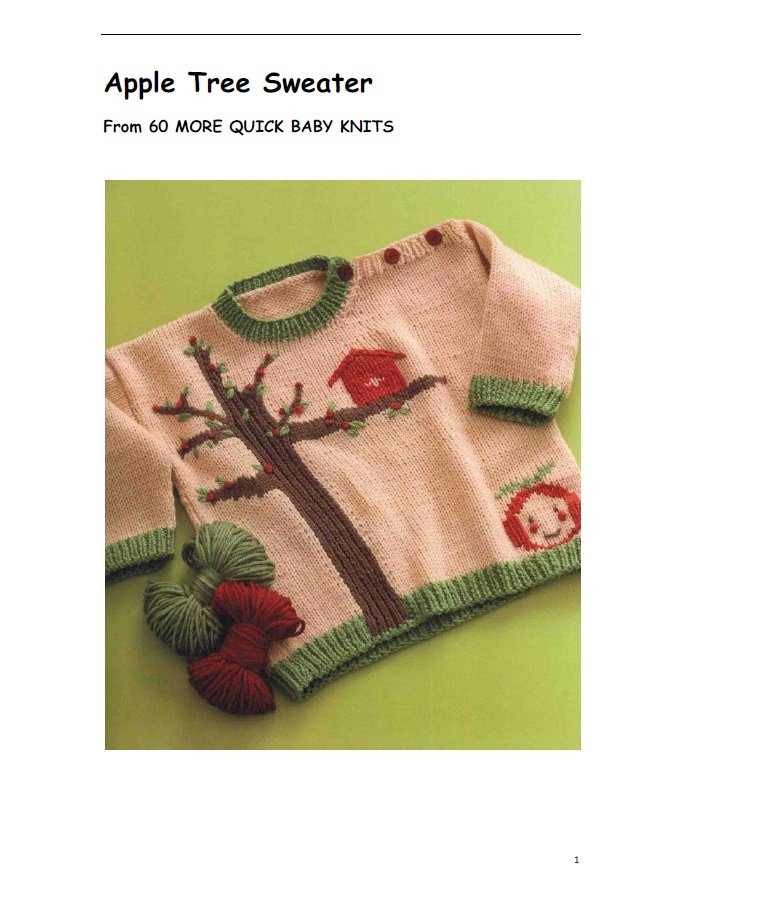 [棒针翻译] 小熊翻译--Apple Tree Sweater 苹果