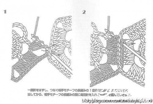 钩针花片连接方法
