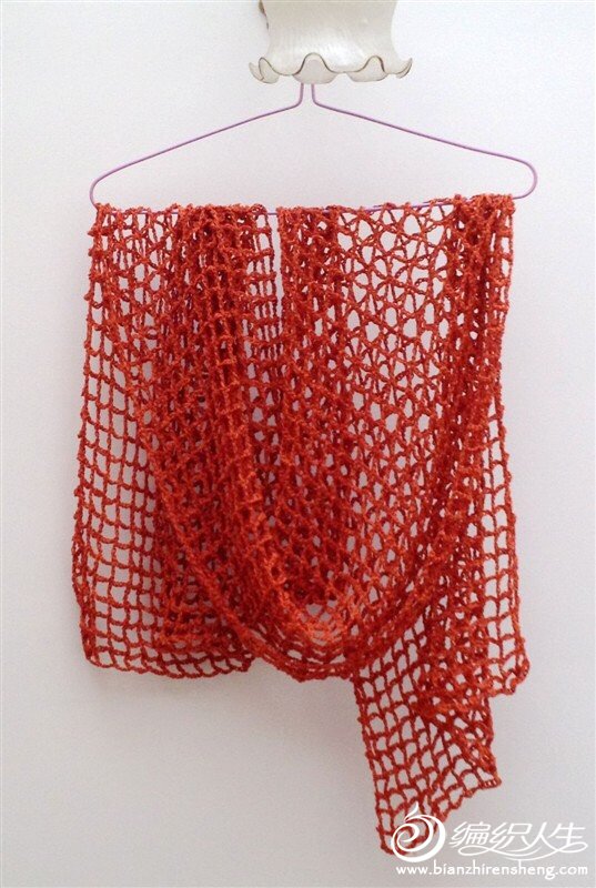 女士围巾编织教程之超简单的钩针围巾织法教程