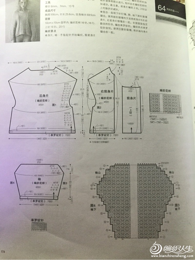 女士棒针毛衣图解