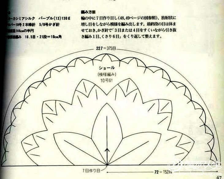 棒针披肩图解