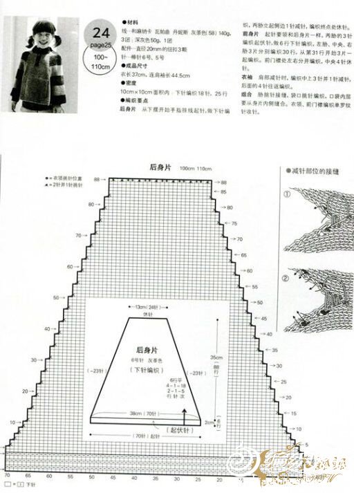 儿童斗篷毛衣图解