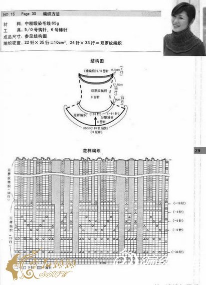 女士棒針圍脖圖解