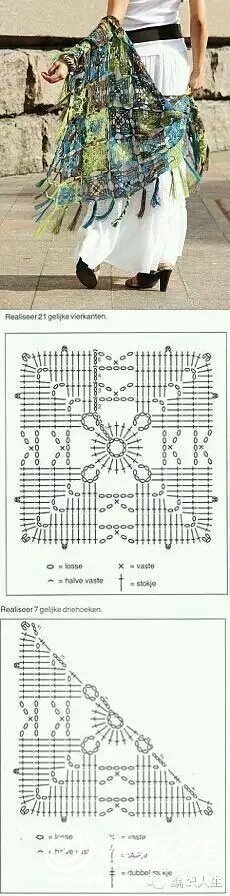 女士钩针披肩图解