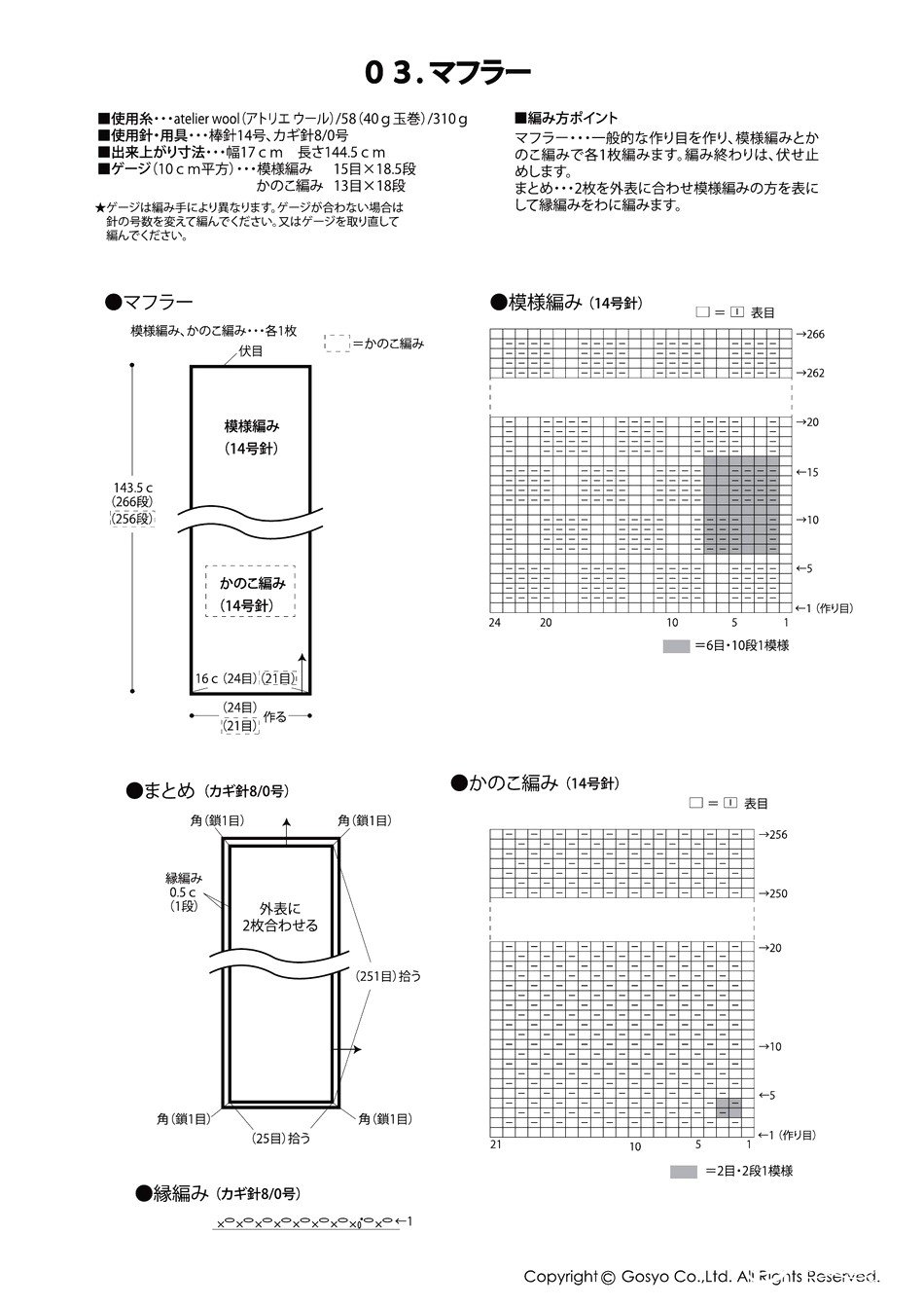 棒针围巾图解