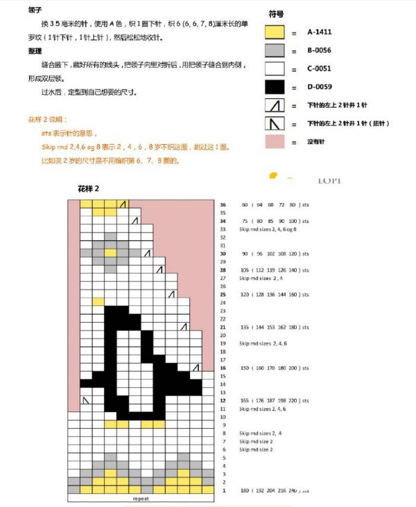 儿童棒针企鹅提花套头毛衣-编织教程-编织人生