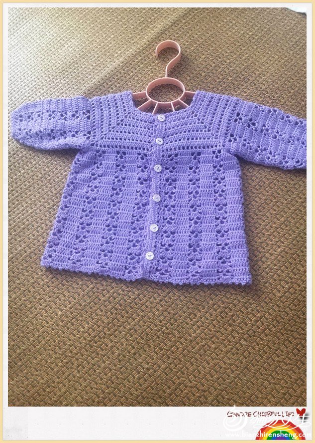 紫苏 从上往下编织女宝宝钩针开衫