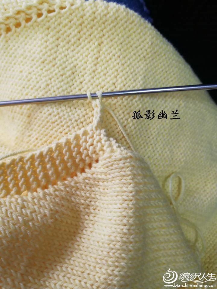从上往下织的宝宝棒针和尚服式开襟衫-编织教程-编织