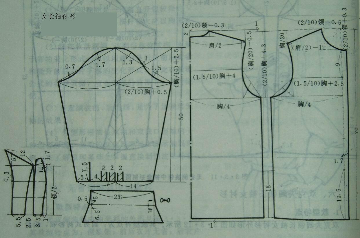 几款上衣的裁剪制图