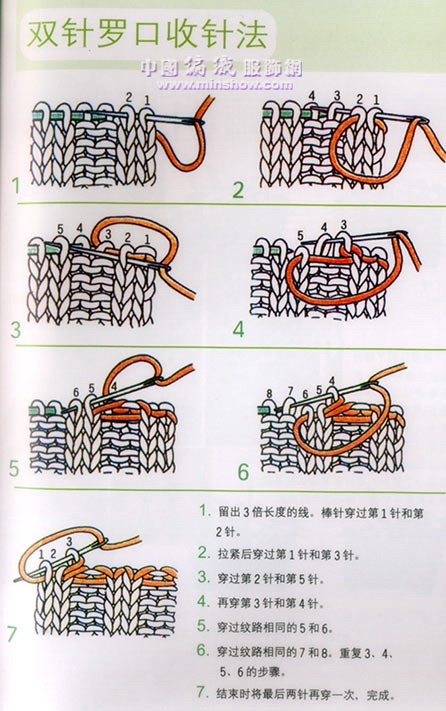 双螺纹针的织法图片; 双罗纹的收针; 双螺纹针的织法图片_双螺纹针的