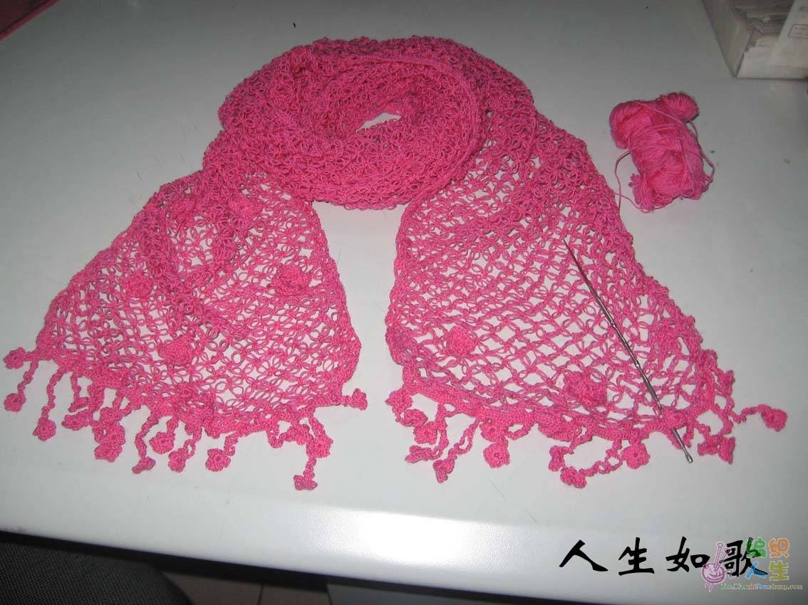 请教这条围巾怎么钩,是七宝针吗?图片