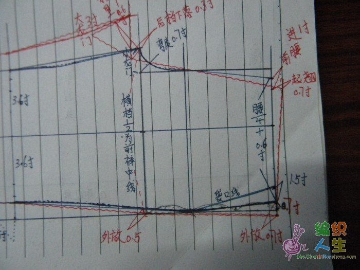 女裤的裁剪法2后片