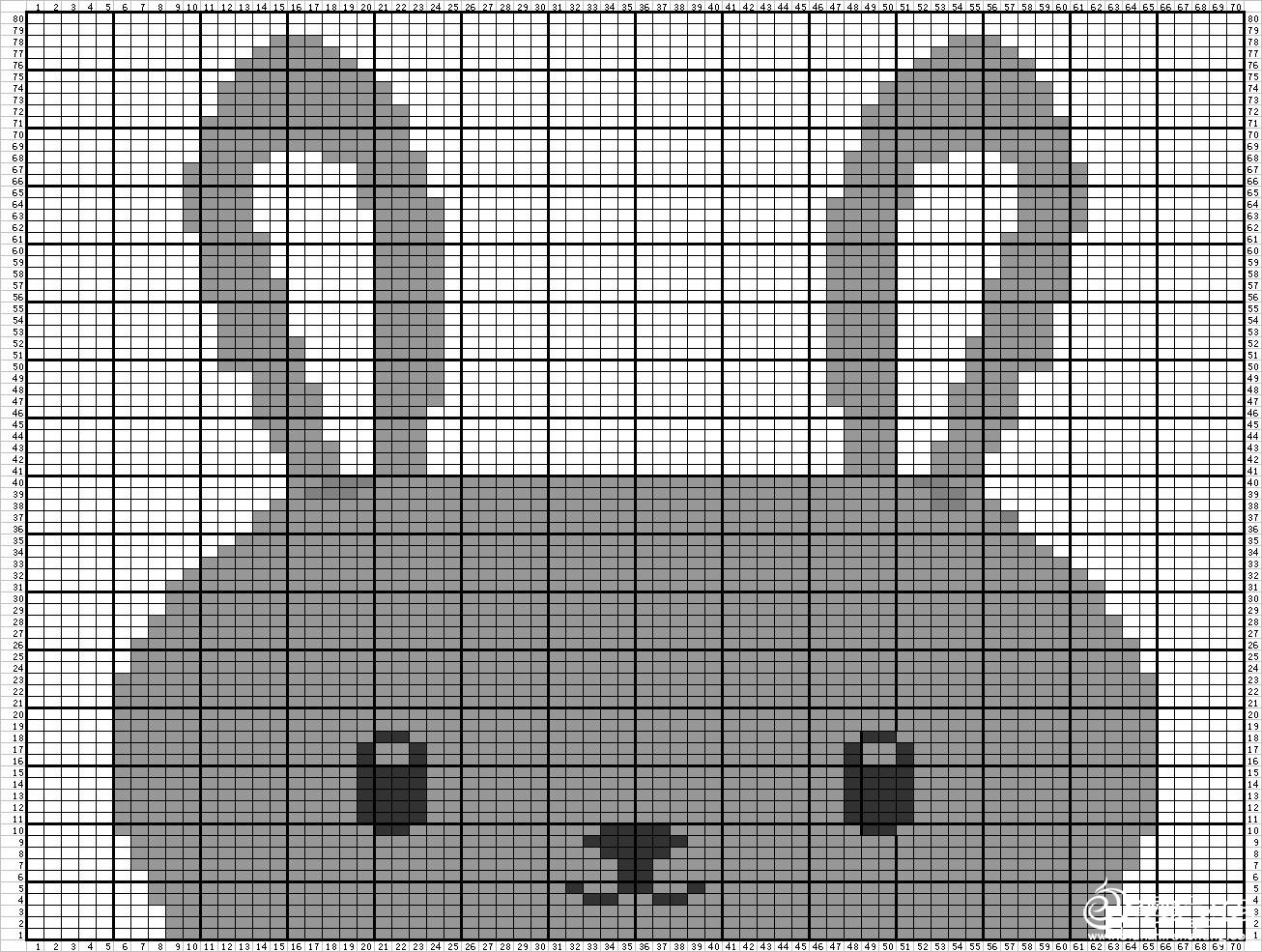 毛衣兔子图案图解图片