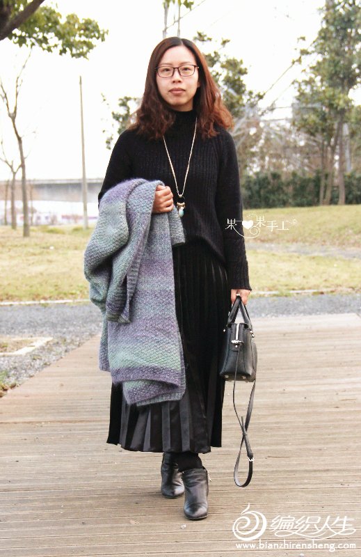 日本大人毛线编织外套图片