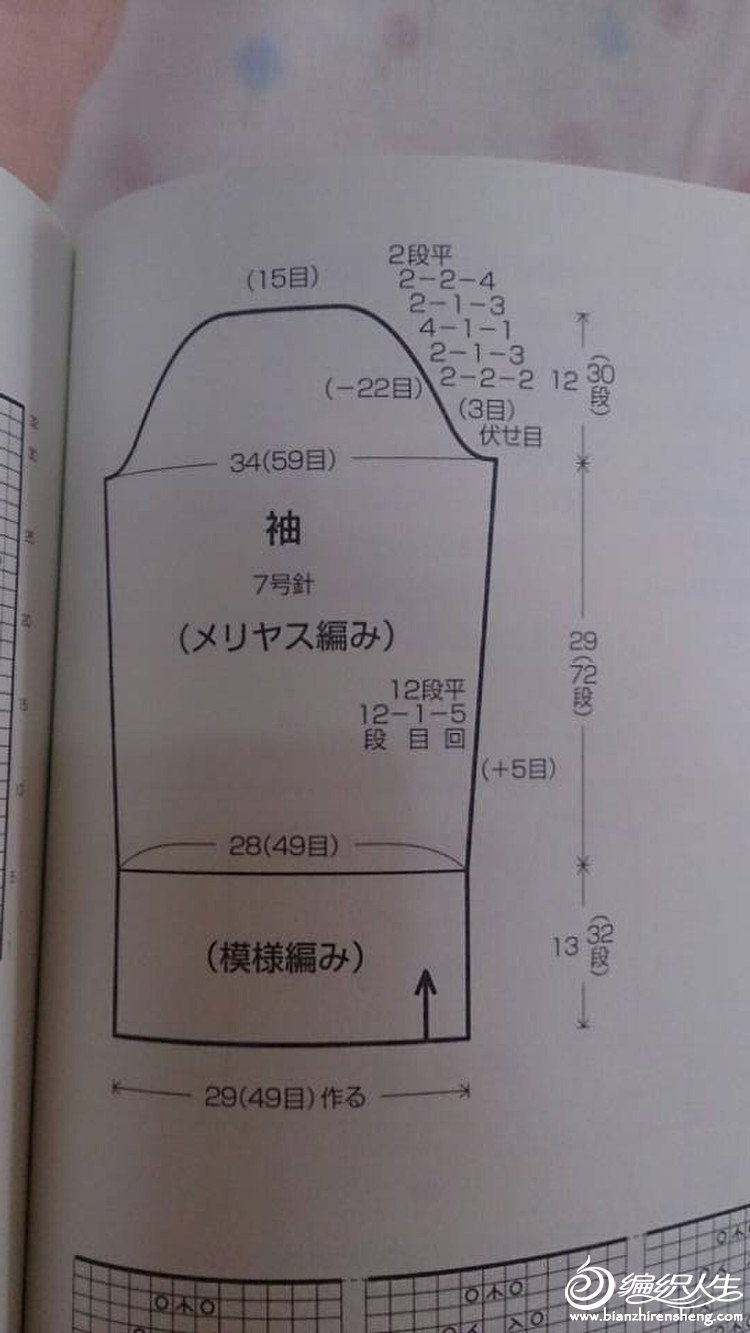 毛衣从上往下织加针法图片