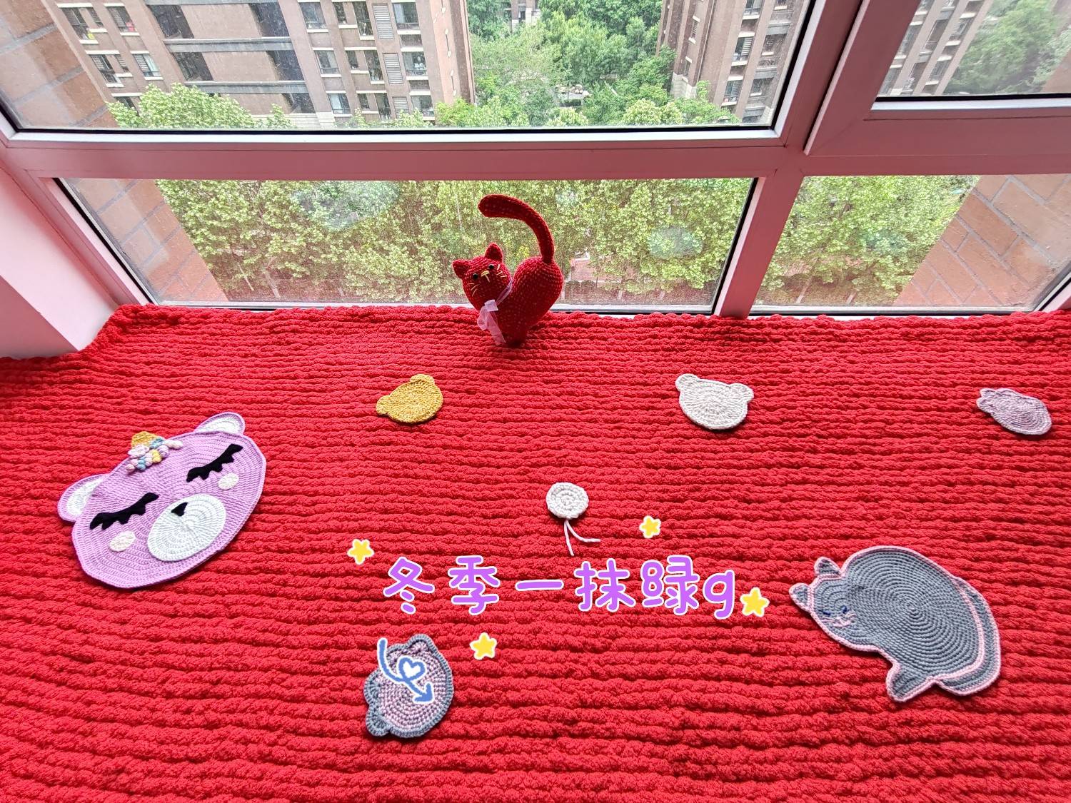 冬季一抹绿g~猫咪餐垫、杯垫