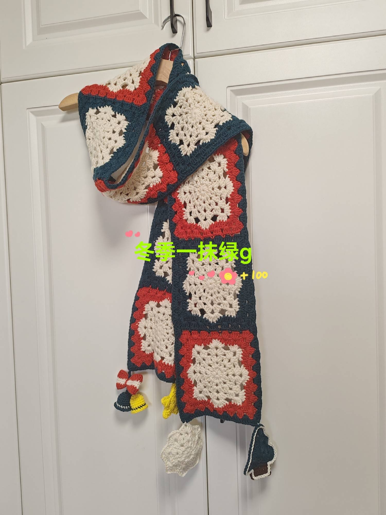 冬季一抹绿g~雪花圣诞围巾