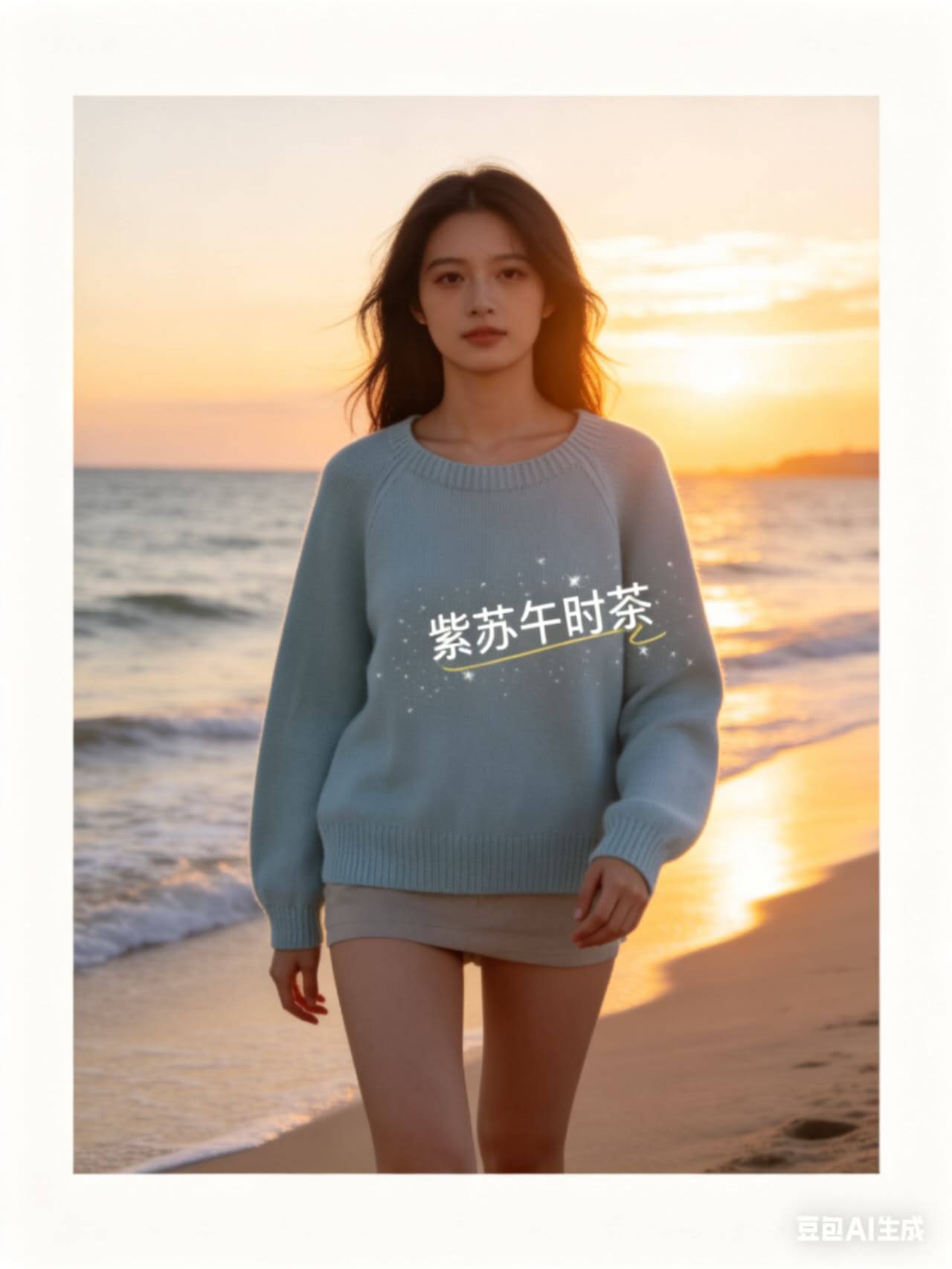 女士棒针插肩毛衣
