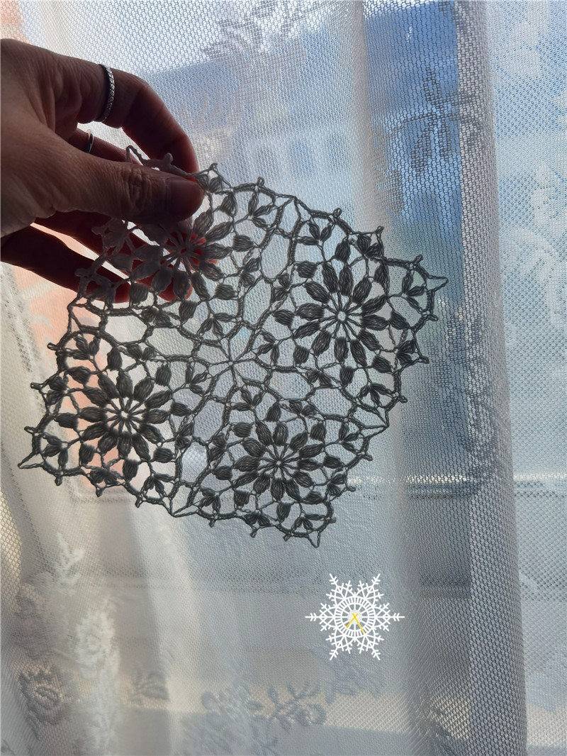 〖时间〗像窗花也像窗棂花纹的钩针方形花样2款（附图解及部分国外钩针符号说明）